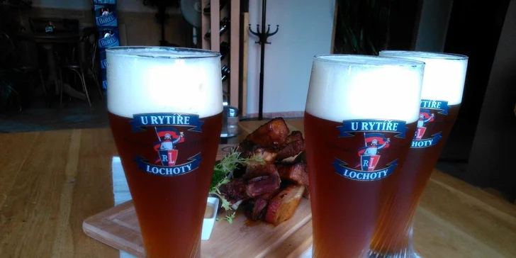 Tři polotmavé 11° ležáky U Rytíře Lochoty