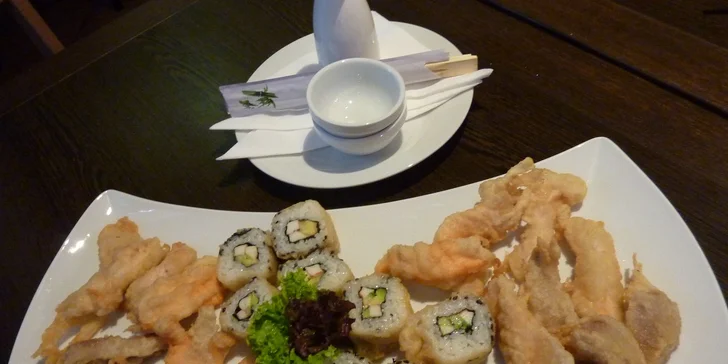 Tempura set pro dva, sorbet i ledový čaj v Abri Sushi