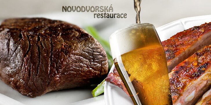 Marinovaná žebra s pivem nebo kančí steak pro dva