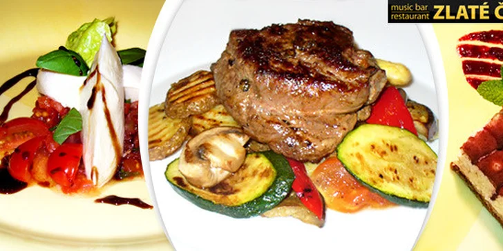 Tříchodové menu pro dva v restauraci Zlaté časy