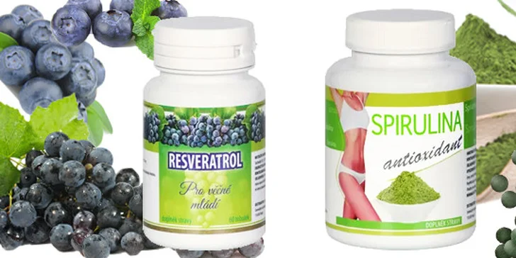 Sada na podporu hubnutí a imunity Resveratrol a Spirulina