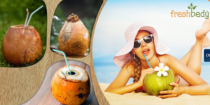 3 nebo 5 čerstvých mladých kokosů – exotický nápoj!