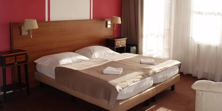 Připraven pro vás bude buď pokoj Deluxe (na fotce), nebo Standard.