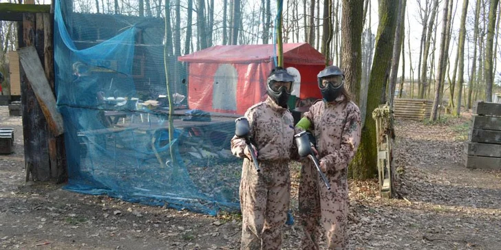 3 hodiny paintballové přestřelky + 100 kuliček