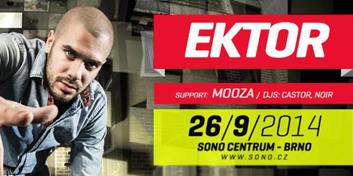 Vstupenka na koncert Ektora v novém Sono Centru