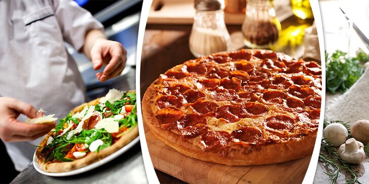 Dvě výtečné pizzy dle výběru od italského kuchaře