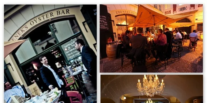 Čerstvé mořské plody a lahev vynikajícího vína v restauraci Zdenek's Oyster Bar. 900gramový humr, 6 atlantských krevet a mimořádný zážitek PRO DVA.