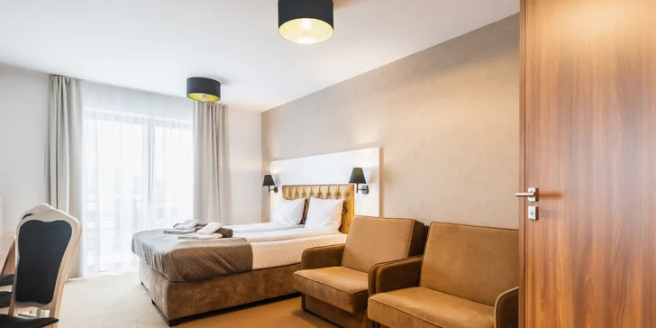 Pokoje hotelu vás uchvátí svým moderním a čistým designem. 
