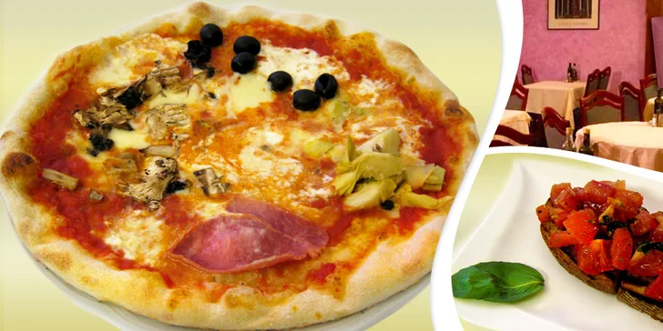 Menu pro dva v italské restauraci Le Cinque Corone