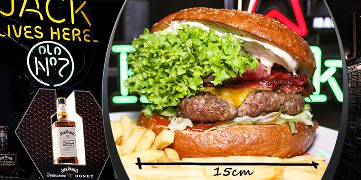 Obří Mega Beef Burger v Jack´s Burger Baru
