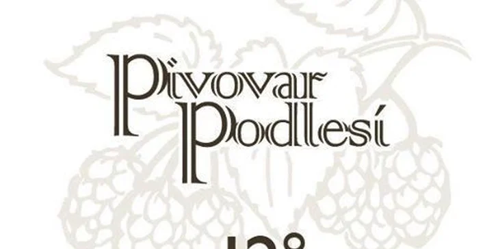 4 výborná točená piva (0,5 l) v pivovaru Podlesí