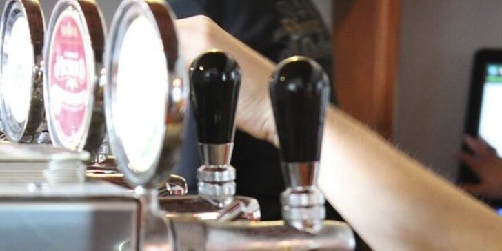 4 výborná točená piva (0,5 l) v pivovaru Podlesí