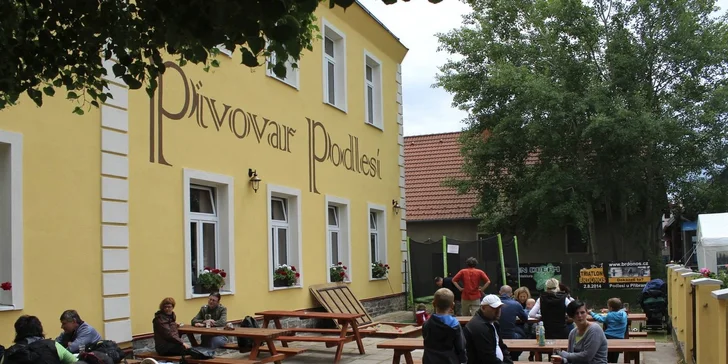 4 výborná točená piva (0,5 l) v pivovaru Podlesí