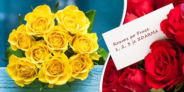 Kytice dlouhých růží s rozvozem po Praze v ceně