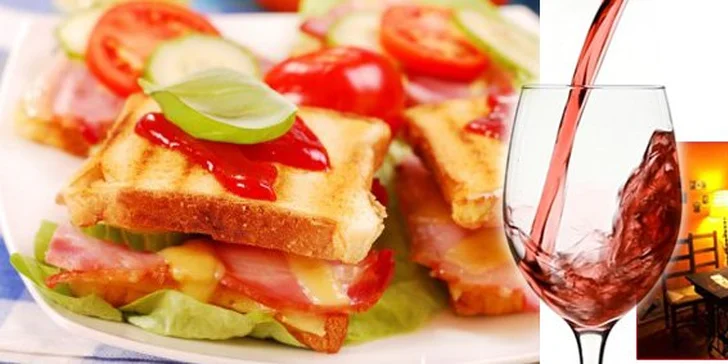 68 Kč za půllitrový džbánek kvalitního moravského vína a 2x toast se šunkou a sýrem. Pohodové posezení u vínka s 50% slevou.