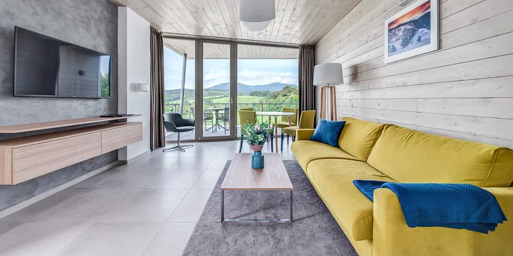 Ubytujete se v luxusních apartmánech Hrádeček. 