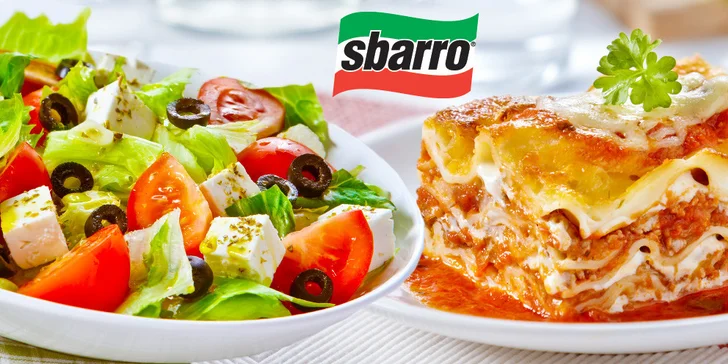 1× či 2× těstoviny nebo salát v restauracích Sbarro