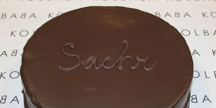 Velký sachr dort z vyhlášené cukrárny Kolbaba