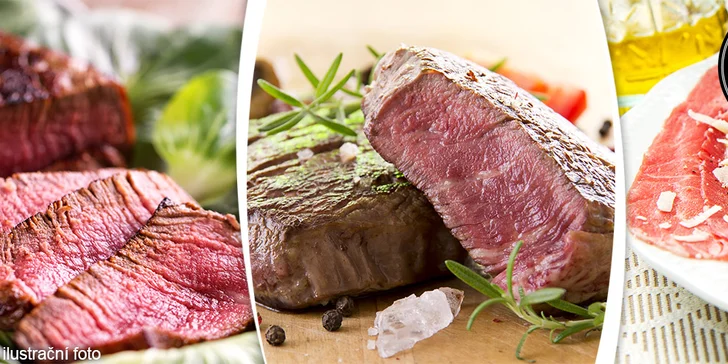 Vynikající menu pro dva s beefsteakem či panenkou