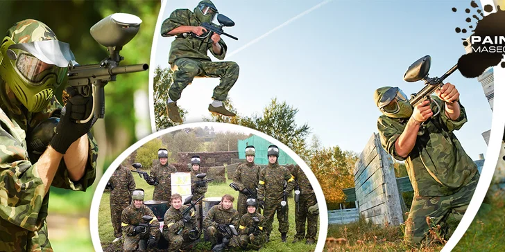 4 hodiny paintballu na 5 hřištích + 100 ks munice a nápoj