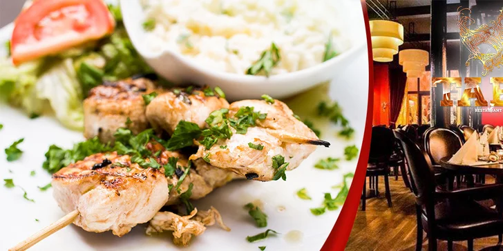 Výborné kuřecí špízky z restaurace Taboo