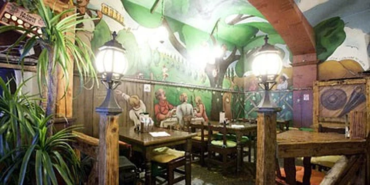 2kg pečená kachna pro čtyři jedlíky ve staročeské restauraci v centru Prahy