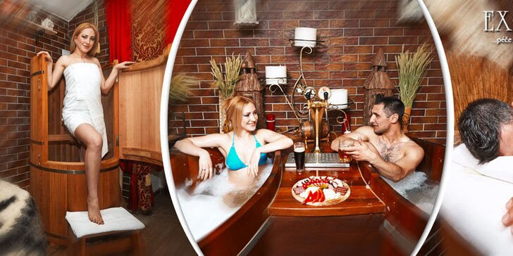 Pivní koupel, cedrová sauna, neomezené popíjení piva a občerstvení pro dva