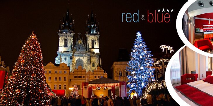 Advent v Praze v designovém hotelu Red & Blue****