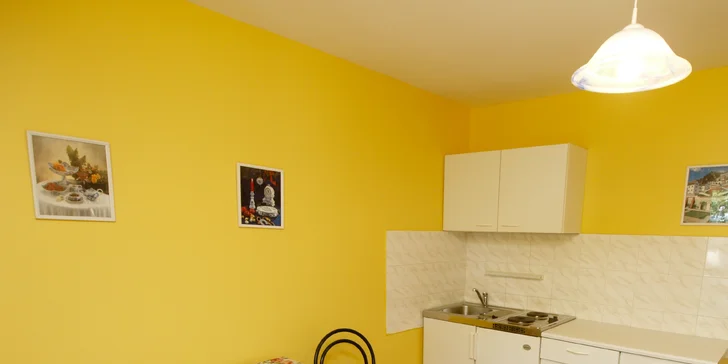 Bydlet budete ve 2–8lůžkových studiích či apartmánech.