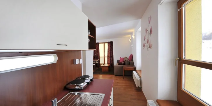 V plne vybavenej kuchyni si ukuchtíte niečo dobré (Apartmán A 3+2)