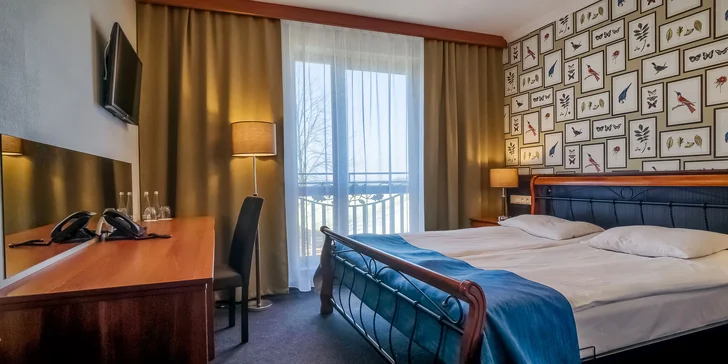 Připraven pro vás bude dvoulůžkový pokoj Comfort (na obrázku) nebo Standard. 