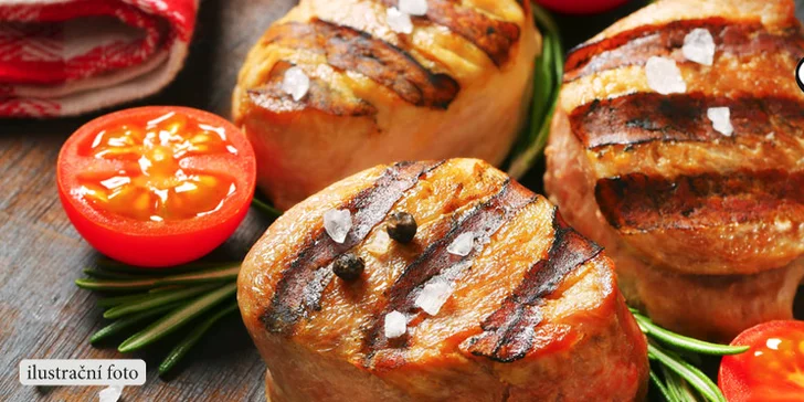 2 panenky na grilu s omáčkou a přílohou dle výběru