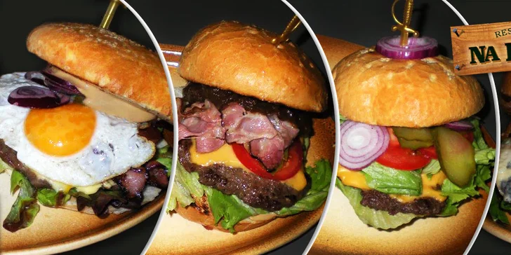 Šťavnatá burgerová hostina v restauraci Na Rychtě