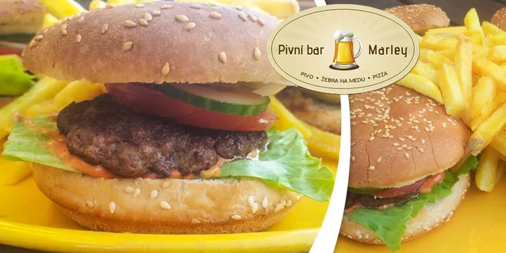 2x2 hamburgery + 500 g hranolek, nebo rozvoz po Brně