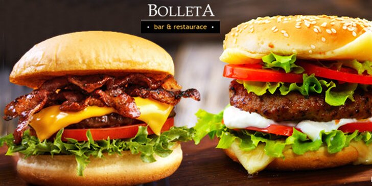 Šťavnatý burger dle výběru v restauraci BolletA