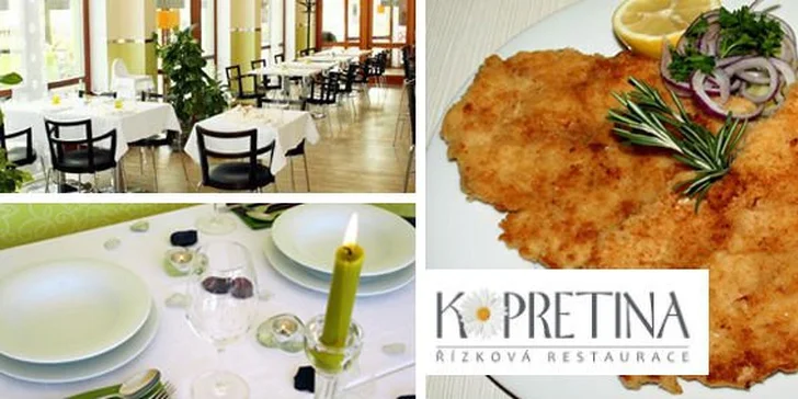 109 Kč za řízek přes půl talíře s domácím bramborovým salátem v řízkové restauraci Kopretina. Vepřové potěšení pro řízkové fajnšmekry s 50% slevou.