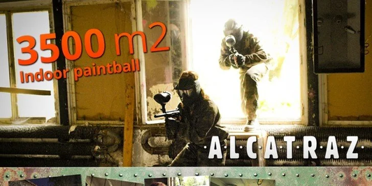 4 hodiny indoor i outdoor paintballu v Alcatrazu