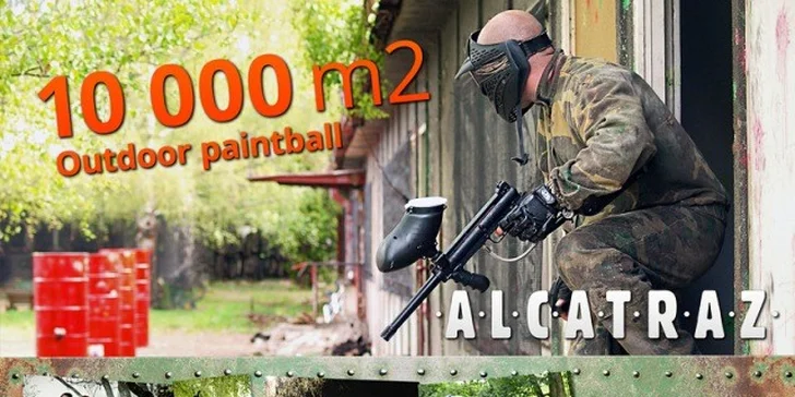 4 hodiny indoor i outdoor paintballu v Alcatrazu