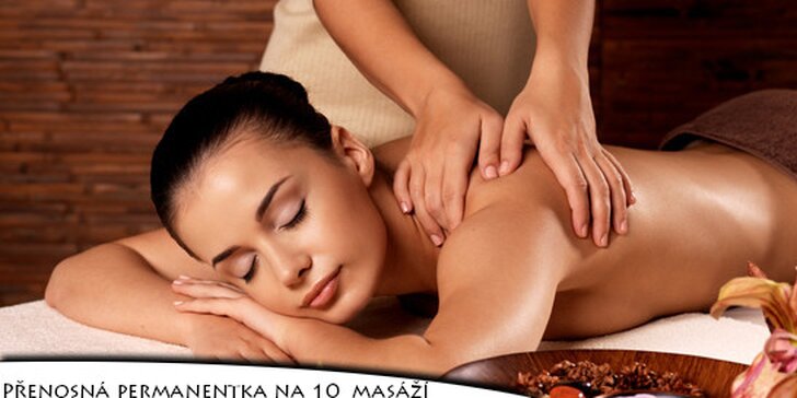 Permanentka na 10x celkovou 60minutovou zdravotní masáž - salon Ráj klidu
