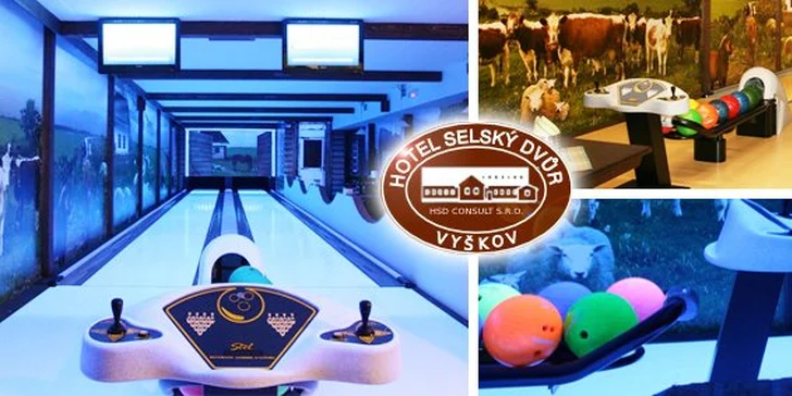 249 Kč za 2 hodiny bowlingu v hotelu Selský Dvůr ve Vyškově. Romantické koulení s 50% slevou.