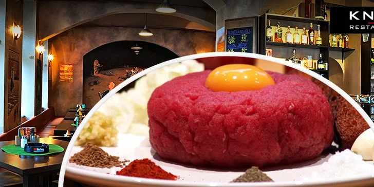 Tataráky z vyzrálého roštěnce v restauraci Knajpa