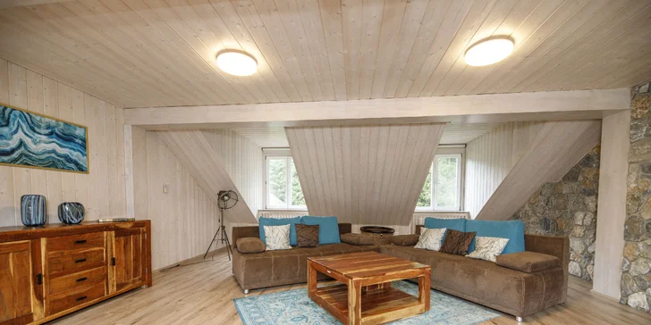 Súčasťou apartmánu je obývacia časť a kuchynka.