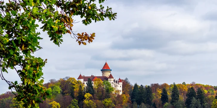 Procházka k zámku a v zahradách Konopiště má své kouzlo i na podzim a v zimě.