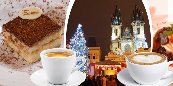 Dva teplé nápoje dle vlastního výběru a dva dezerty v kavárně – restauraci Caffé Italia