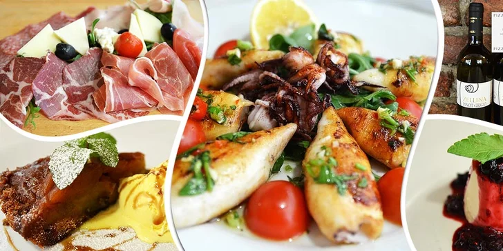Tříchodové italské menu pro dva gurmány