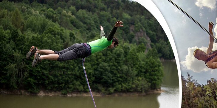 Adrenalinový seskok a zhoupnutí z mostu Swing Jump