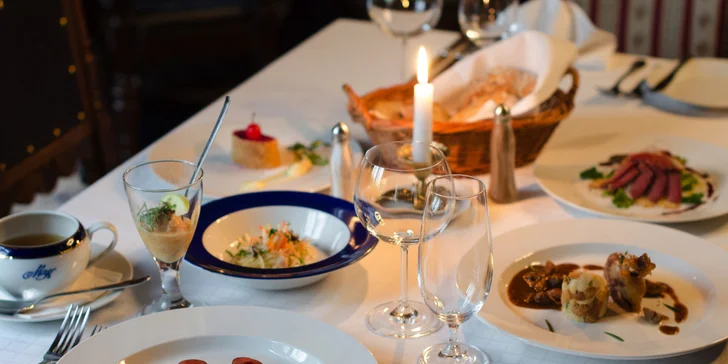 Exkluzivní 6chodové kachní menu pro 2 osoby v restauraci U Modré kachničky II.