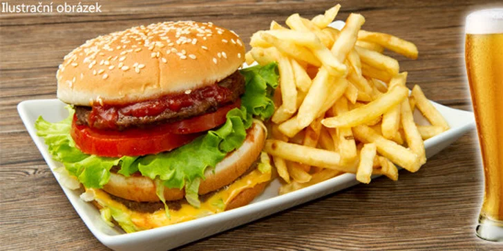 Dva poctivé Bacon Burgery a k tomu 4 nápoje z aktuální nabídky