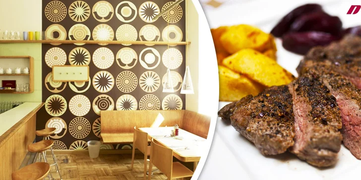 2x jihoamerický steak, salát i dezert