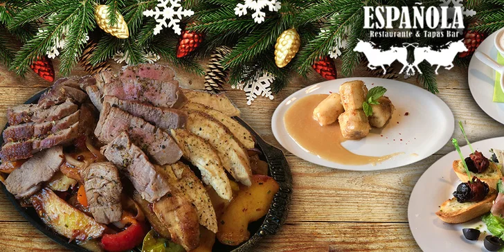 Vánoční tříchodové menu ve španělském stylu